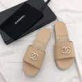 Chanel CC Jewel Logo Espadrille Mules Lambskin Leather Spring/Summer Collection Beige