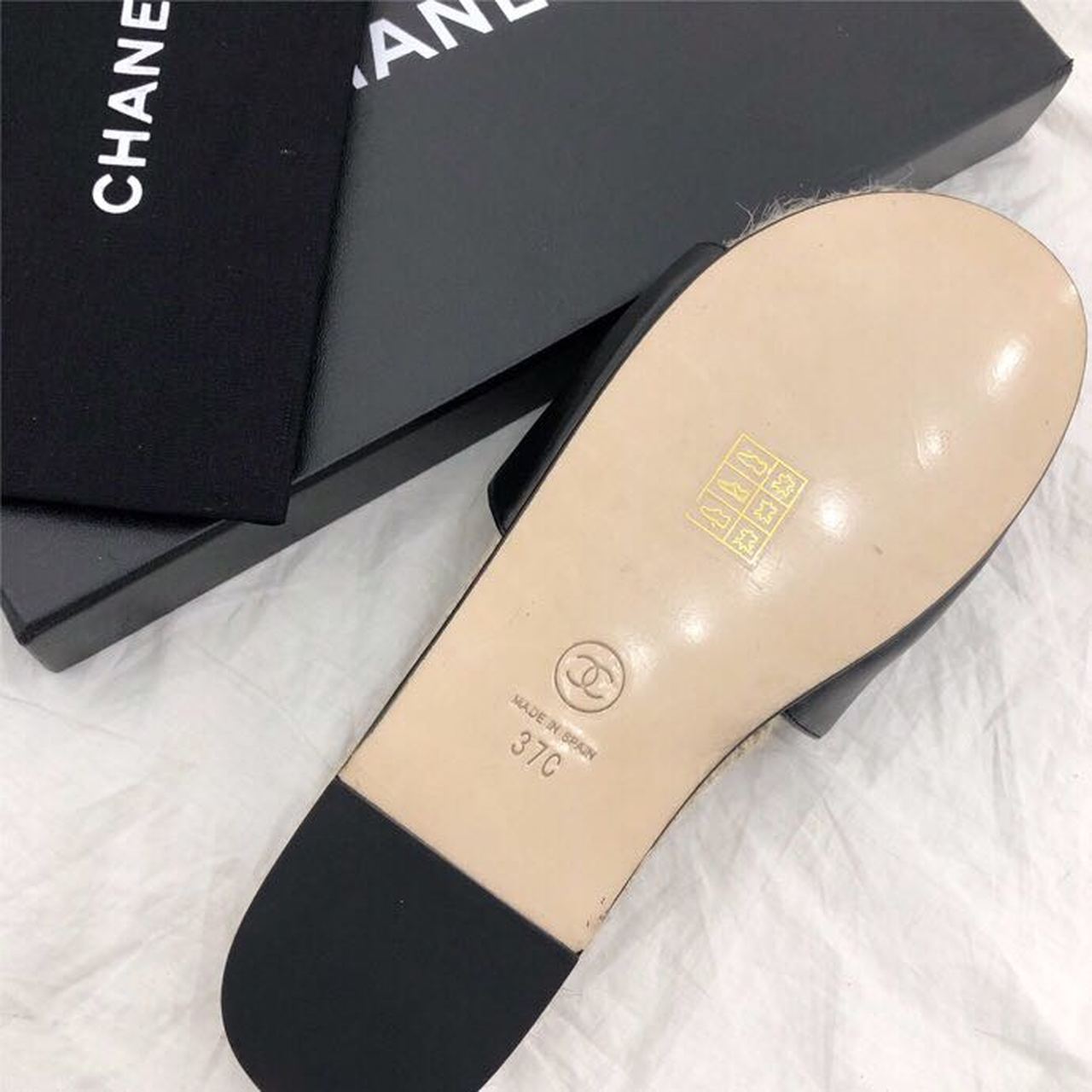 Chanel CC Jewel Logo Espadrille Mules Lambskin Leather Spring/Summer Collection Black