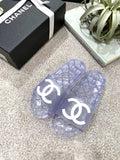 Chanel Chanel Glossy Transparent CC Logo PVC Pool Mules/Slides Spring/Summer Collection Clear