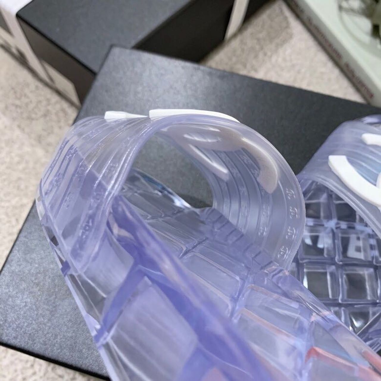 Chanel Chanel Glossy Transparent CC Logo PVC Pool Mules/Slides Spring/Summer Collection Clear