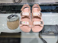 Chanel Tweed/Lambskin Rubber Sandals Calfskin Leather Spring/Summer Collection Pink