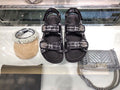 Chanel Tweed/Lambskin Rubber Sandals Calfskin Leather Spring/Summer Collection Black