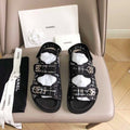 Chanel Rubber Sandals Tweed/Lambskin Leather Spring/Summer Collection Black