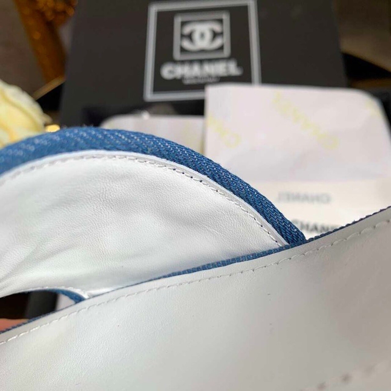 Chanel Mule Sandals Lambskin Leather Spring/Summer Collection Denim Blue