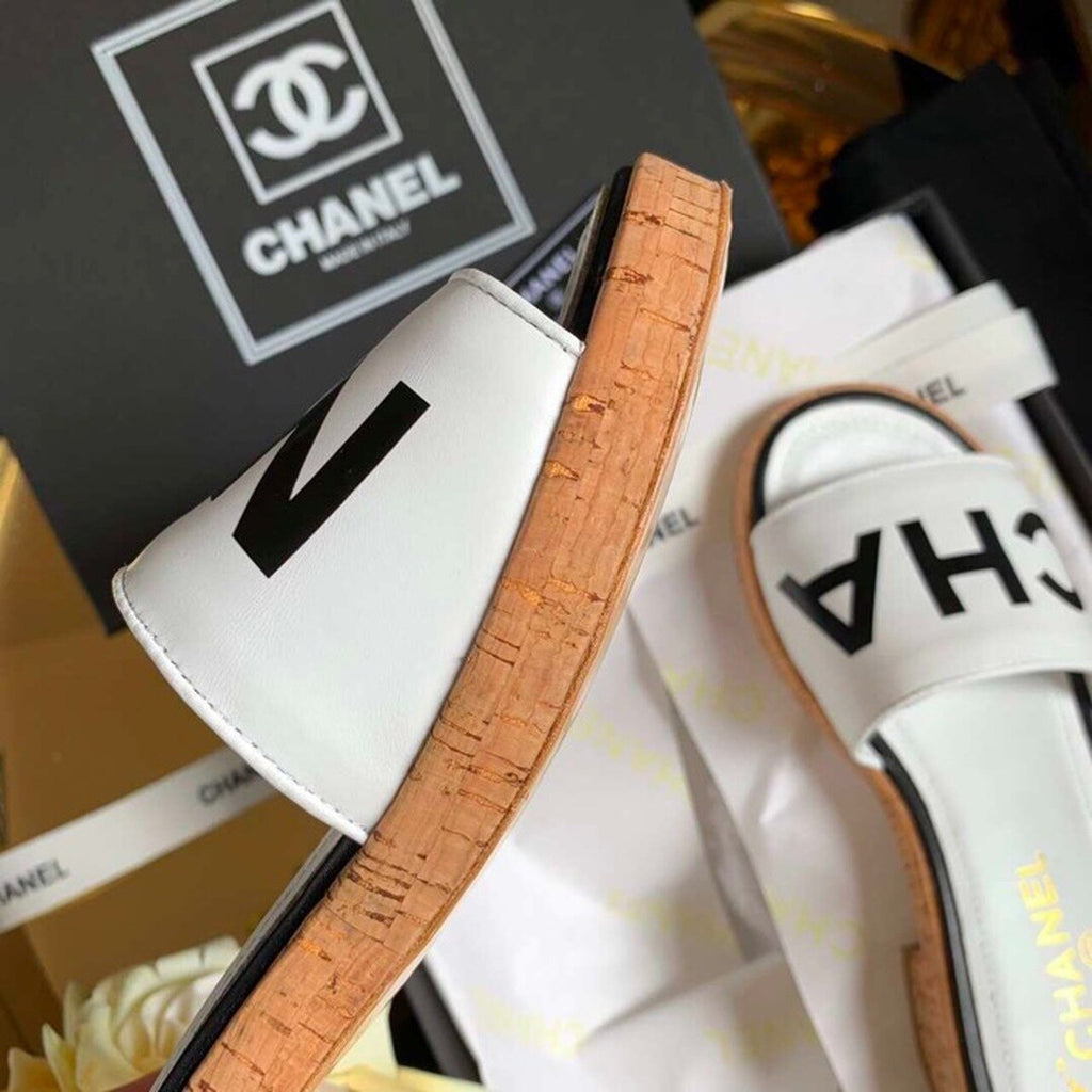 Chanel Mule Sandals Lambskin Leather Spring/Summer Collection Ivory
