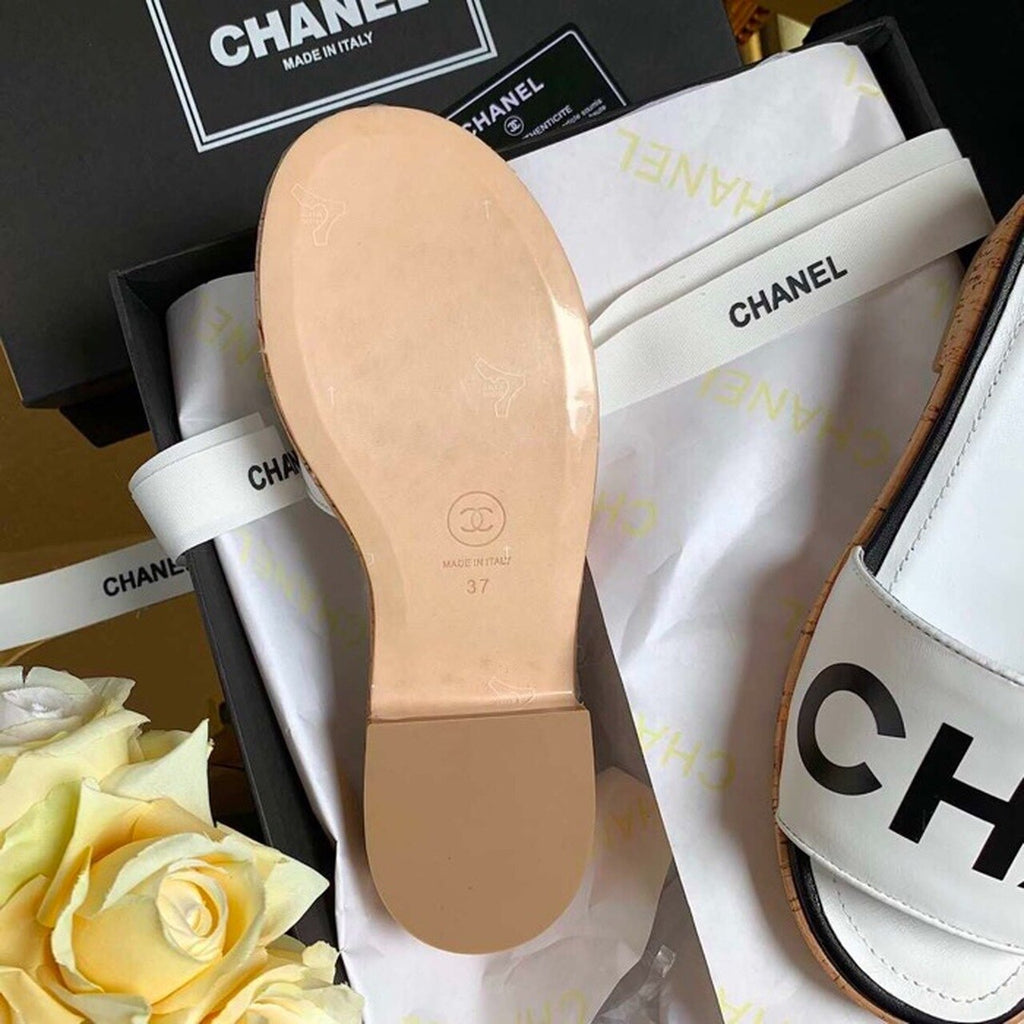 Chanel Mule Sandals Lambskin Leather Spring/Summer Collection Ivory