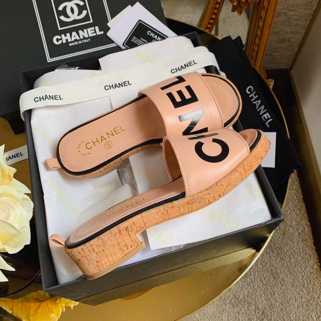 Chanel Mule Sandals Lambskin Leather Spring/Summer Collection Peach