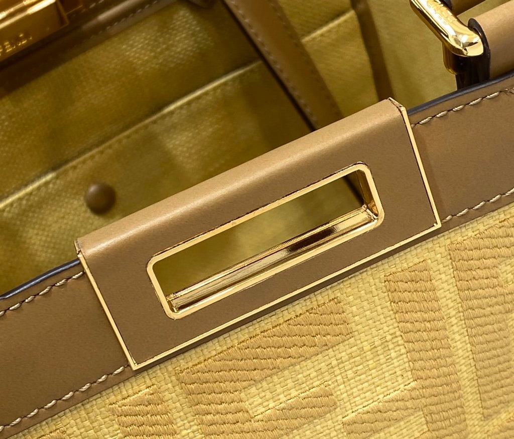 Fendi Logo Shopper Tote Bag Brown