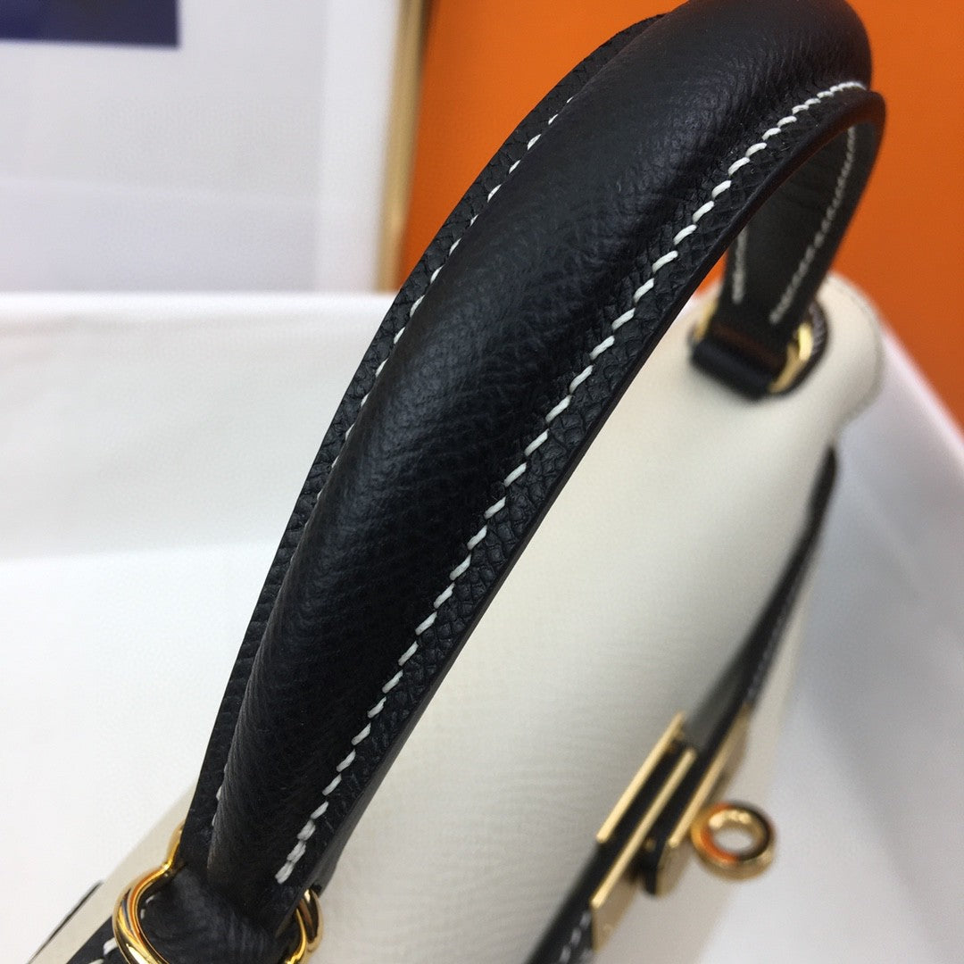 Hermes Kelly 25 Togo Gold Hardware White