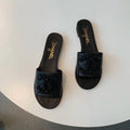 Chanel Pearl Embroidered Sandals Lambskin Leather Spring/Summer Collection Black