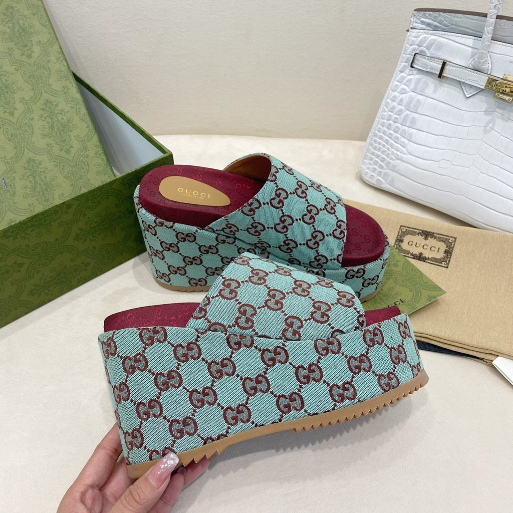 Gucci Platform Slide Sandal Blue