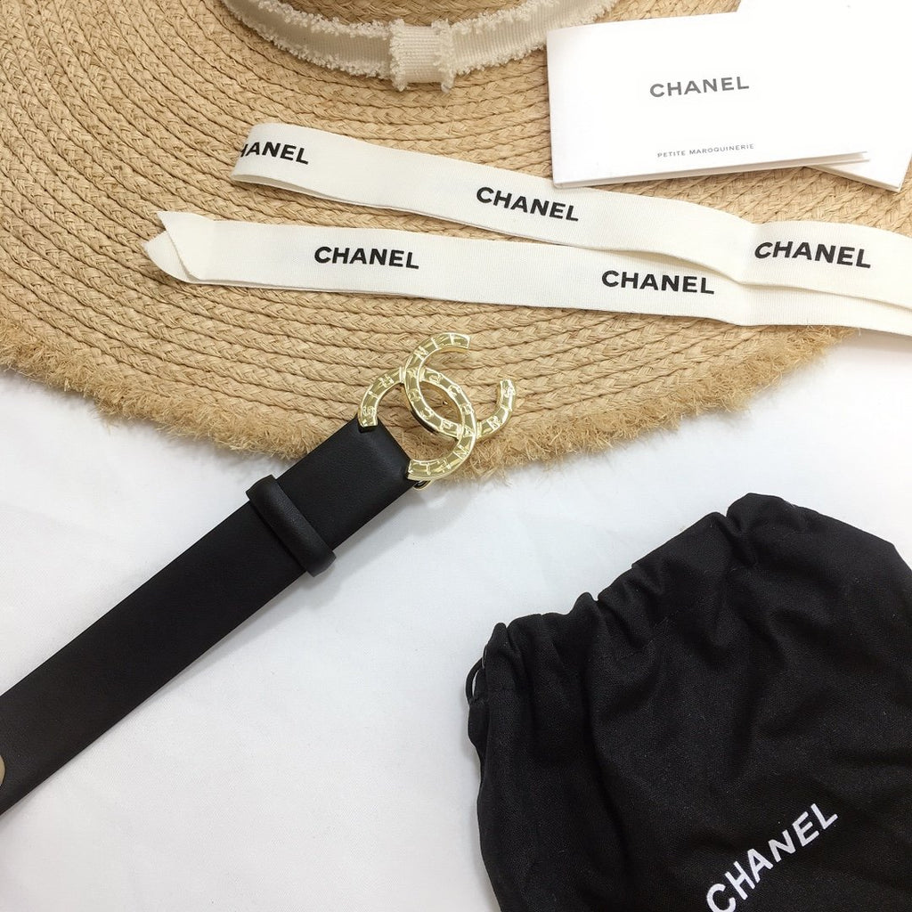 Chanel Belt With Double C Buckle Black