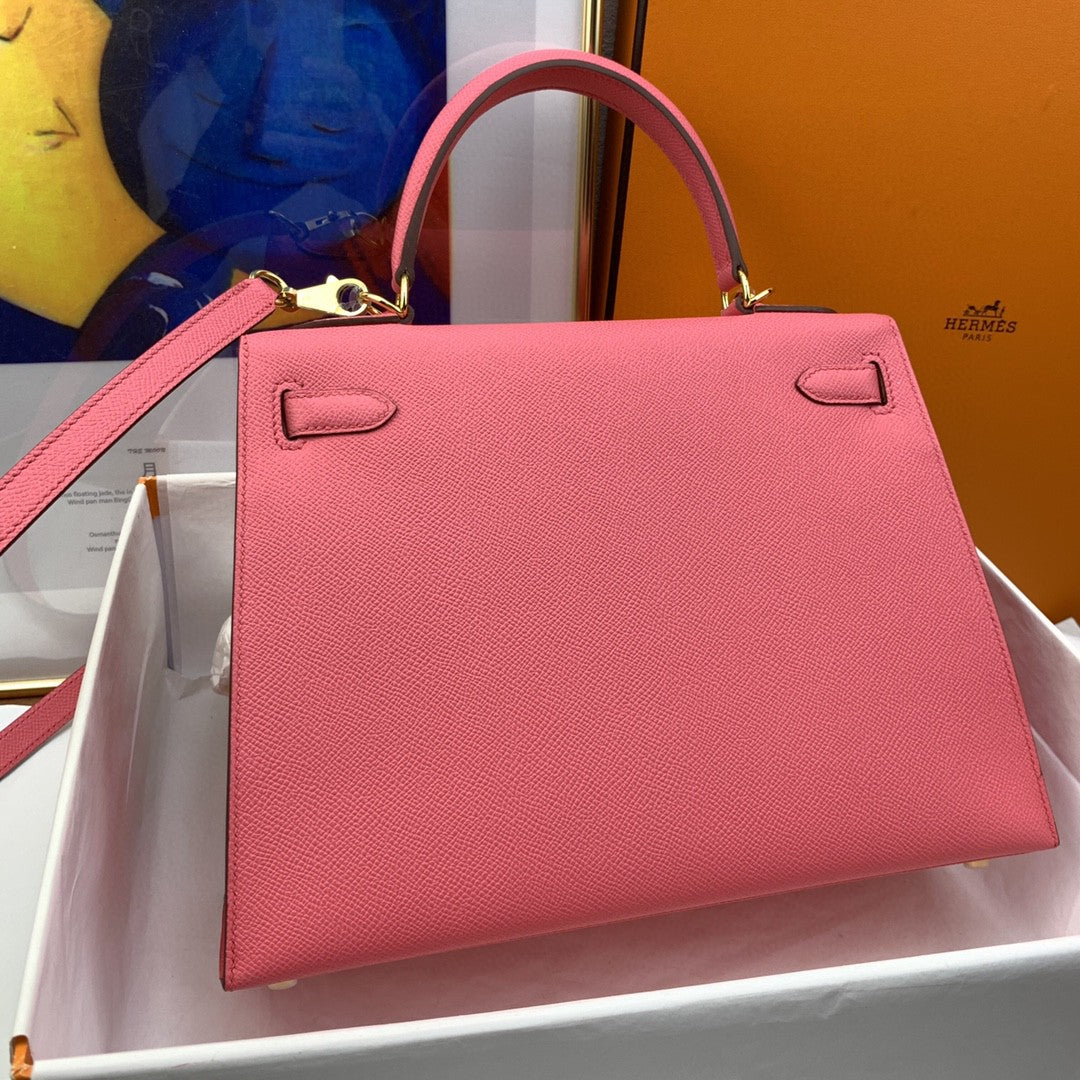 Hermes Kelly 28 Togo Gold Hardware Pink