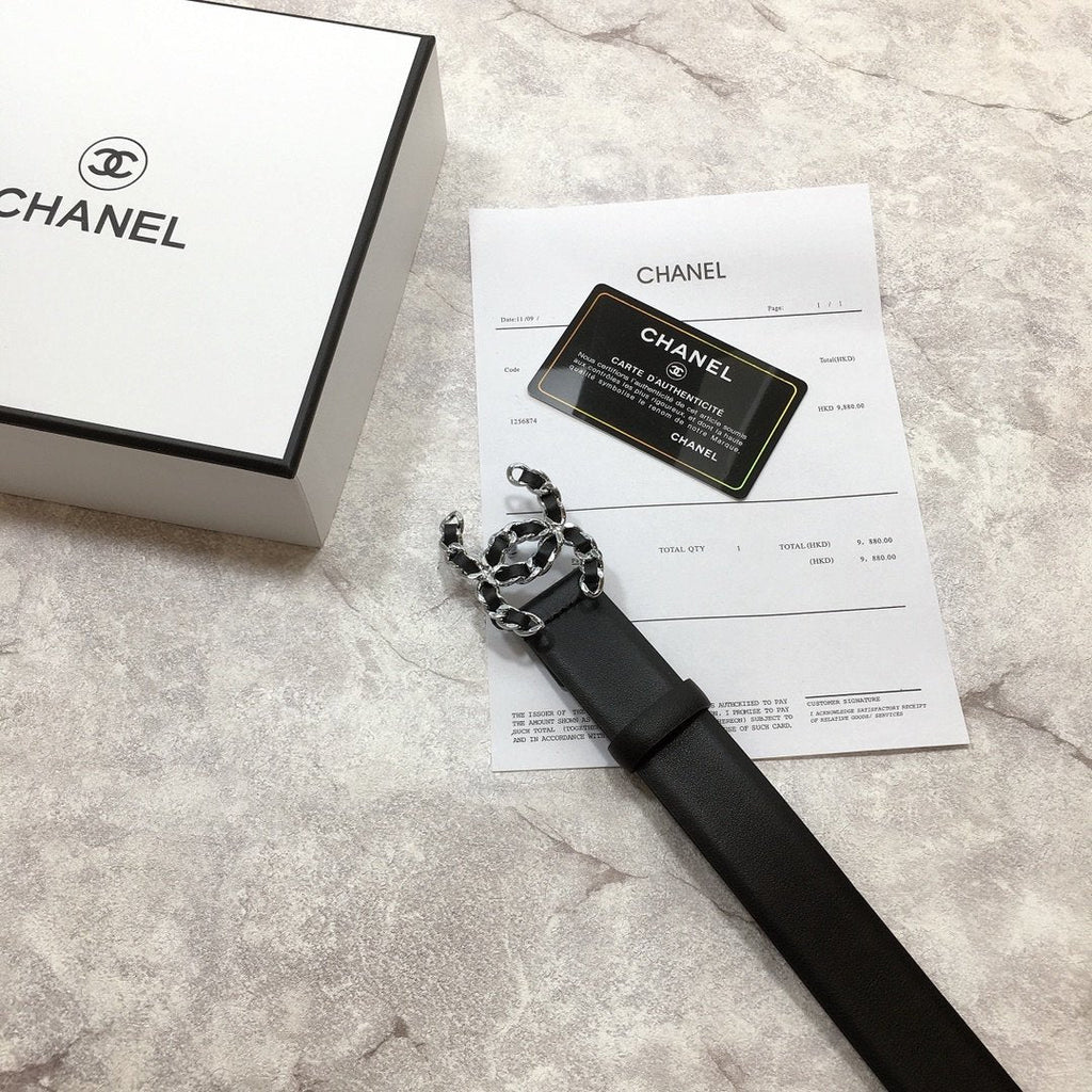 Chanel Belt With Double C Buckle Black