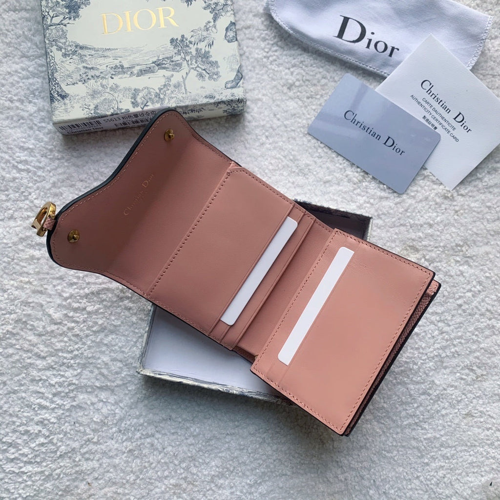 Christian Dior Saddle Lotus Pink Wallet 11cm