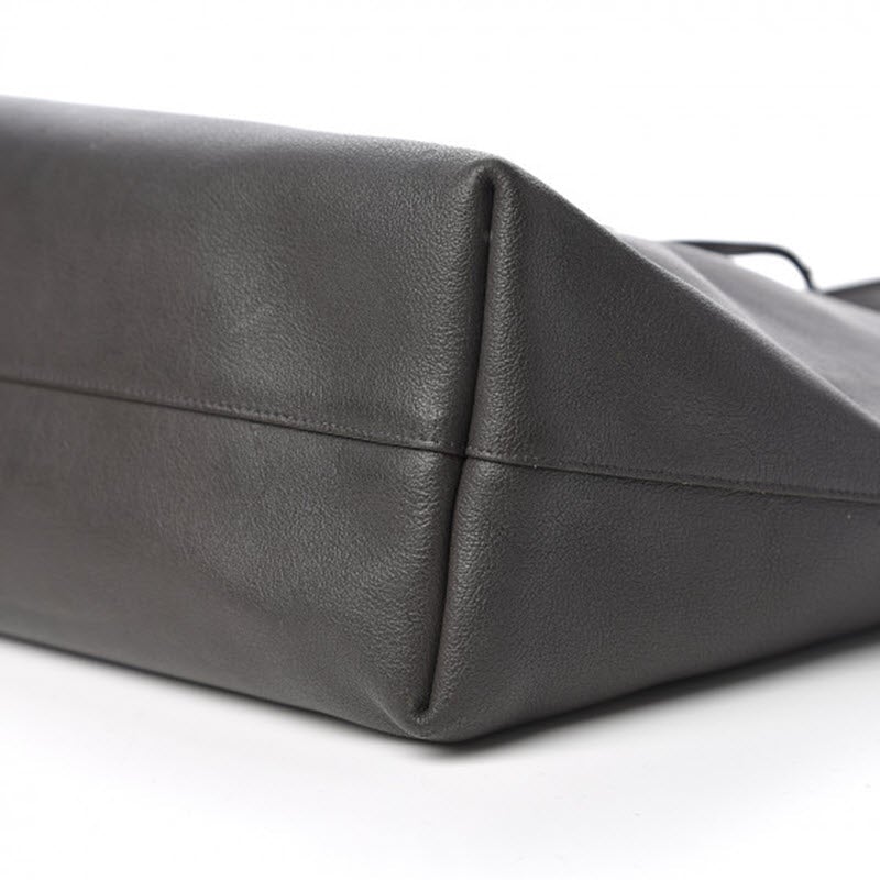 Saint Laurent Shopping Calfskin Large Dark Grey Leather Tote