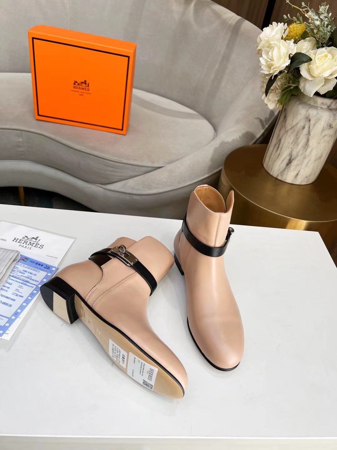 Hermes Neo Ankle Boot Beige