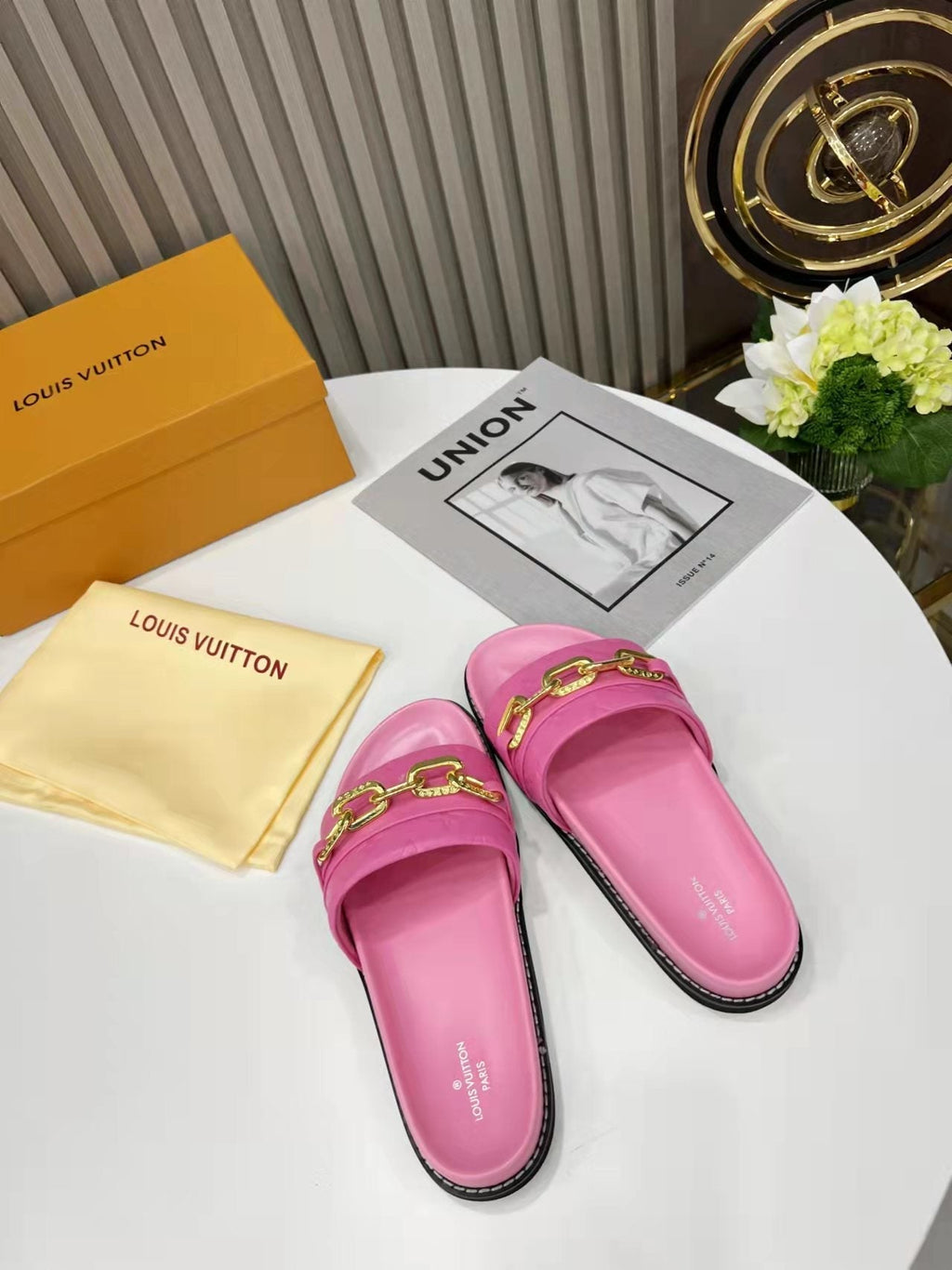 Louis Vuitton Unset Flat Comfort Mule Pink