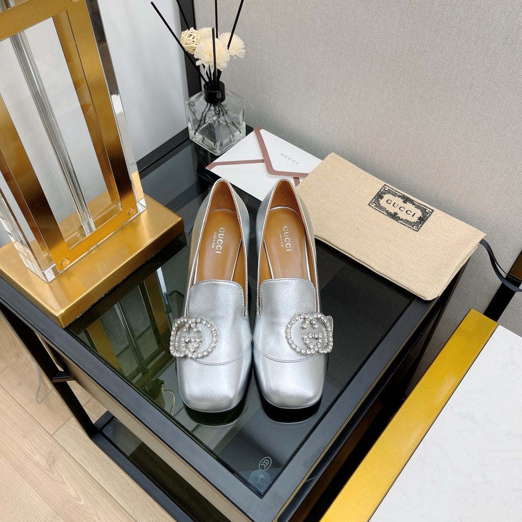 Gucci Mid-heel Pump With Horsebit Silver