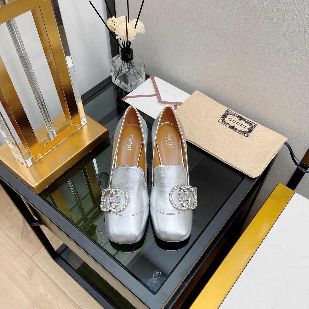 Gucci Mid-heel Pump With Horsebit Silver