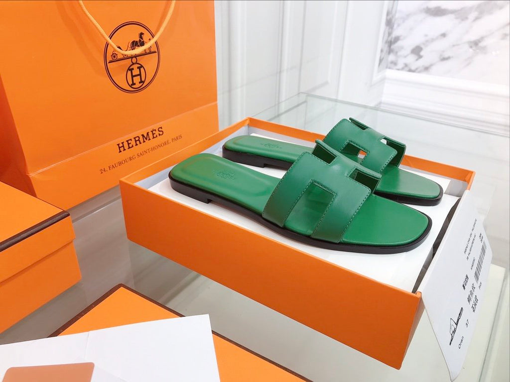 Hermes Oran Sandal Green