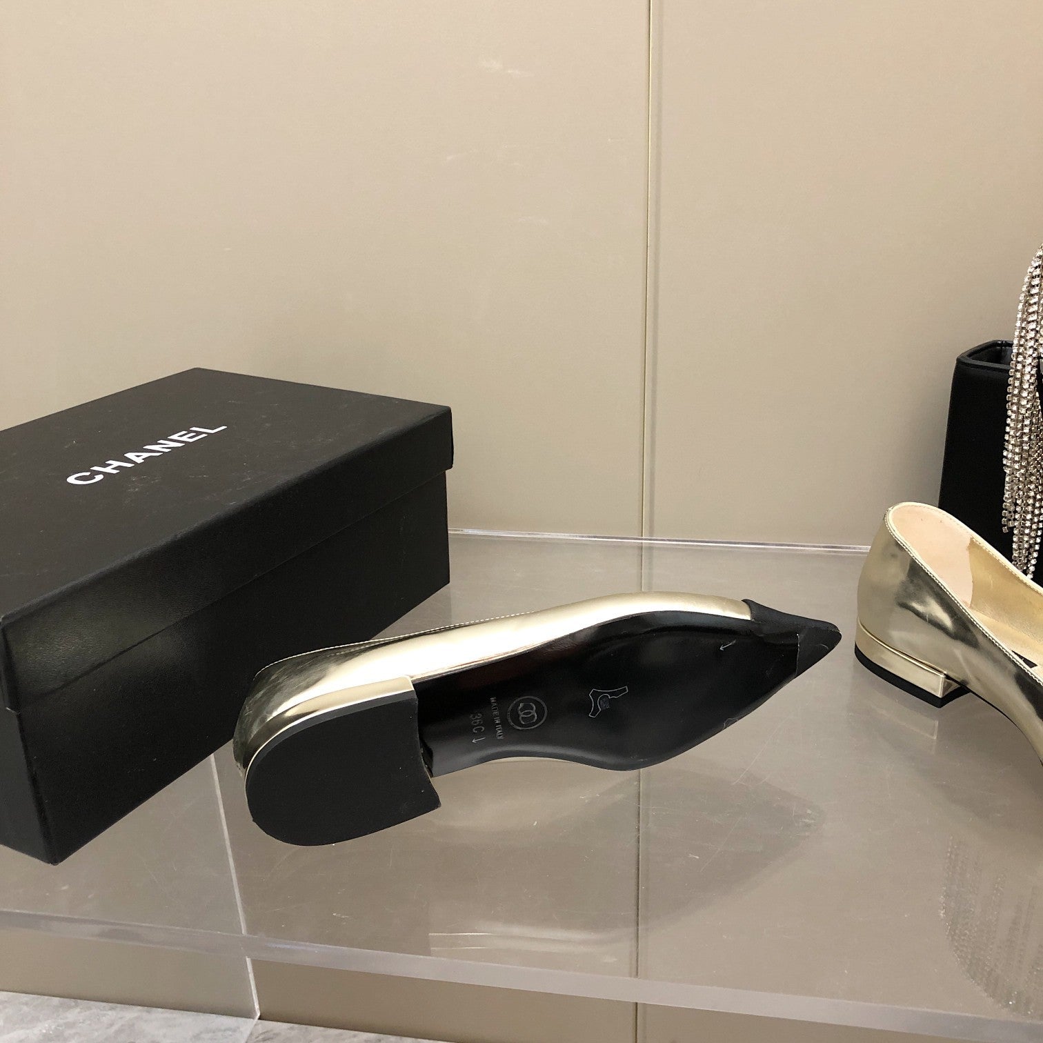 Chanel Flats Gold