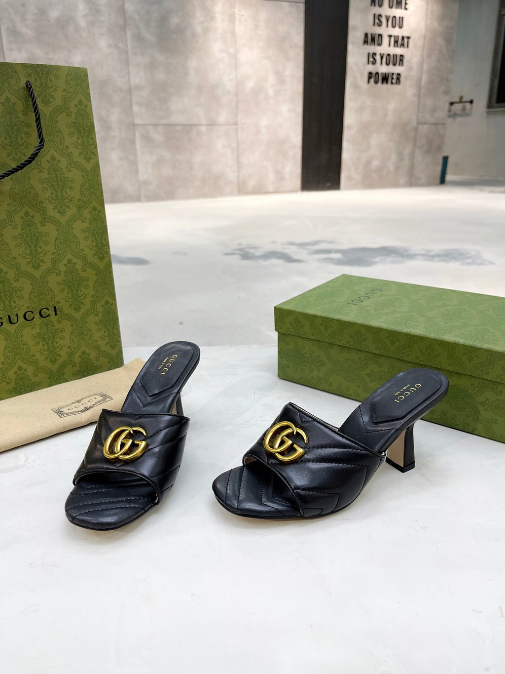 Gucci Double G Slide Sandal Black