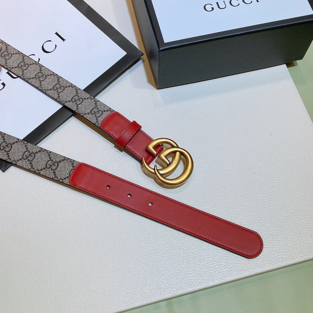 Gucci GG Thin Marmont Belt Brown