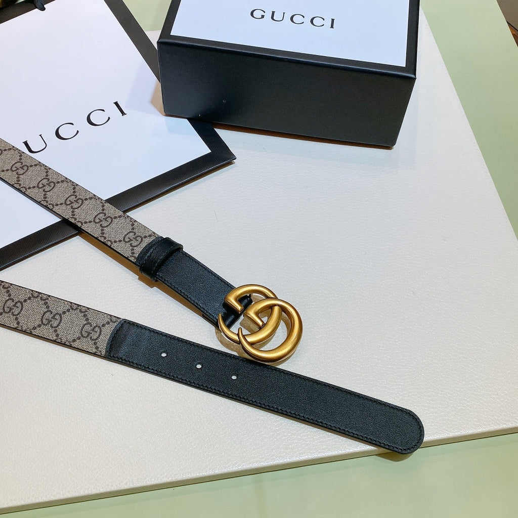 Gucci GG Thin Marmont Belt Brown