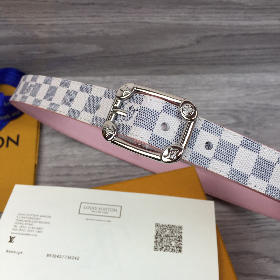 Louis Vuitton LV Malletier Belt White