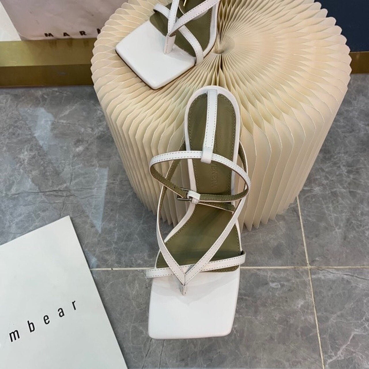 Bottega Veneta Stretch Sandals 9cm Heel Lambskin Leather Spring/Summer 2020 Collection, White