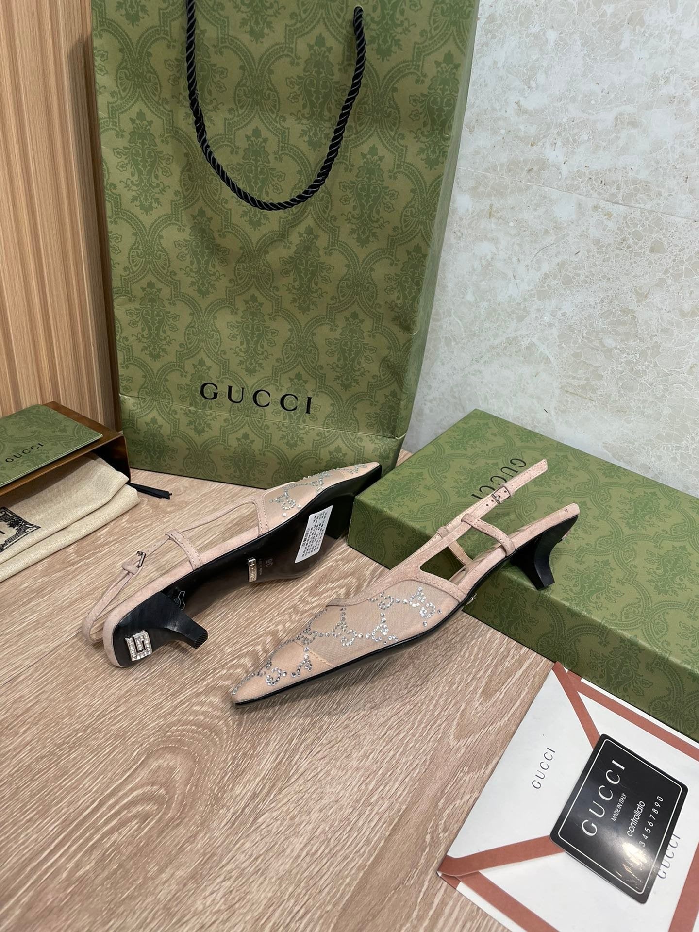 Gucci Slingback Pumps Brown