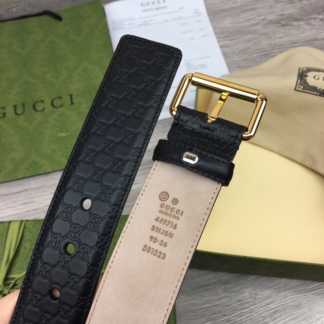 Gucci Belt With Square Buckle Black