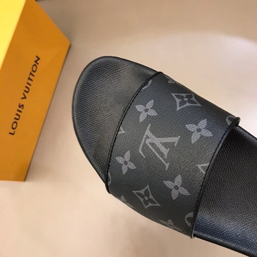 Louis Vuitton Mens Sandals Monogram Graphite Canvas Spring/Summer Collection Black