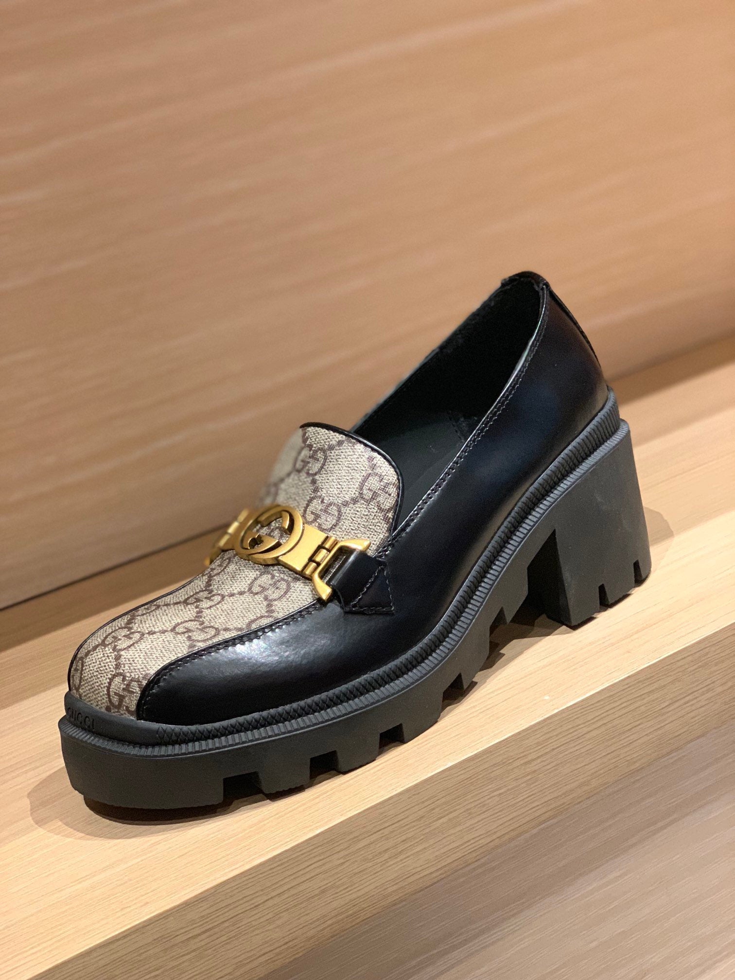 Gucci Lug Sole Horsebit Loafer Brown