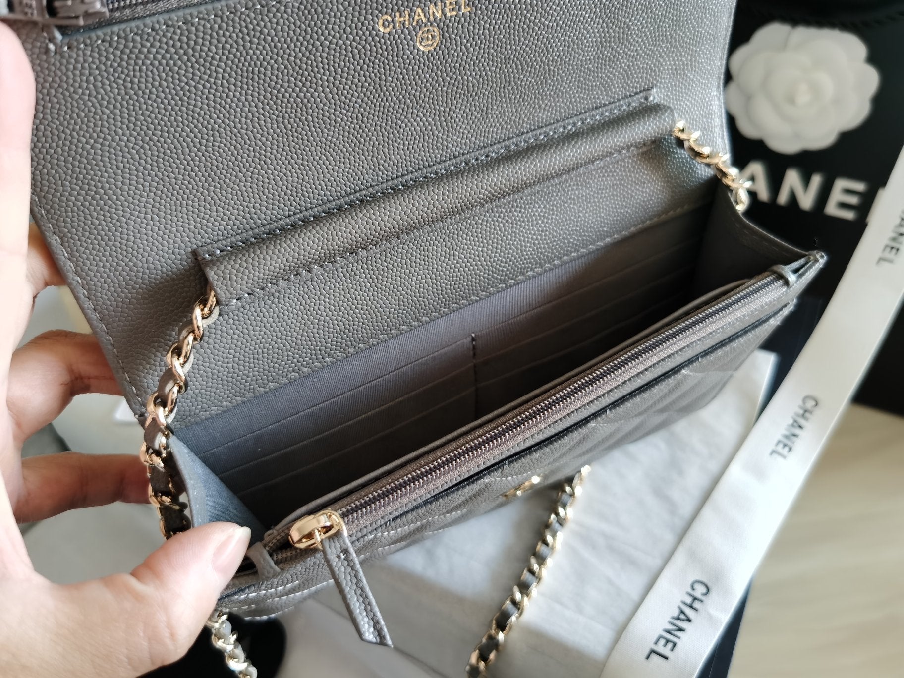 Chanel Mini Flapbag 19cm Grey