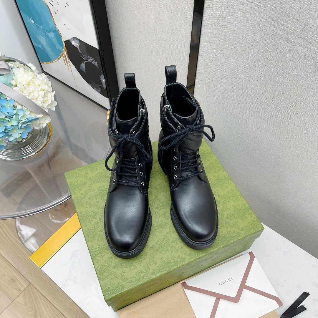 Gucci Ankle Boots With Double G Black