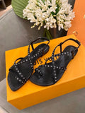 Louis Vuitton Citizen Thong Sandals Calfskin Leather Spring/Summer Collection Black