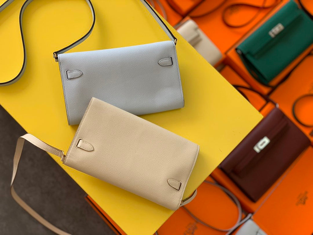 Hermes Kelly Togo Woc Crossbody Bag 21cm White
