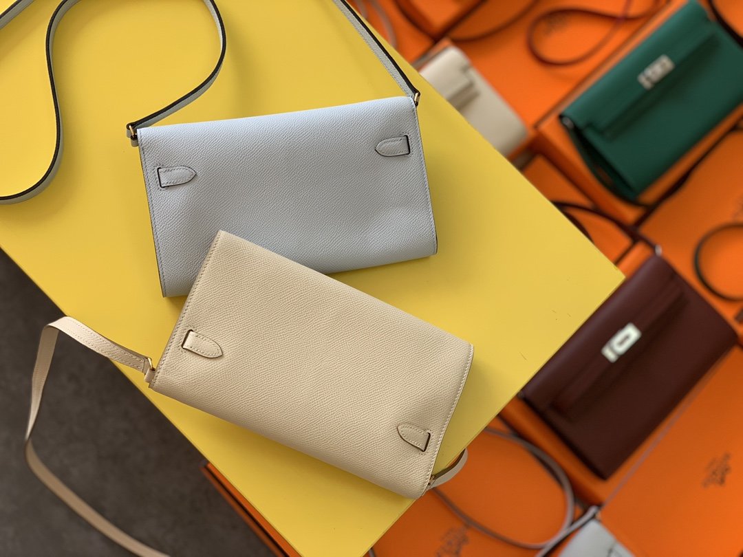 Hermes Kelly Togo Woc Crossbody Bag 21cm White