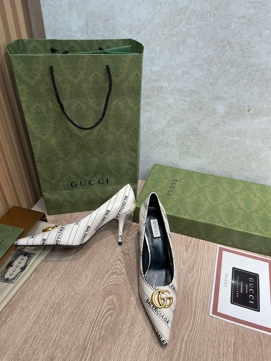 Gucci Balenciaga The Hacker Project Square Knife Pump White