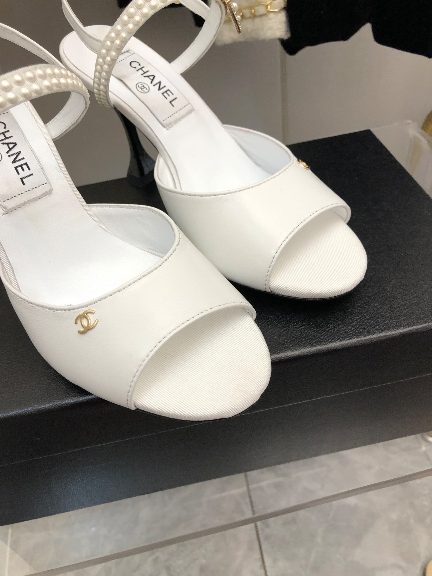 Chanel Open Shoes White