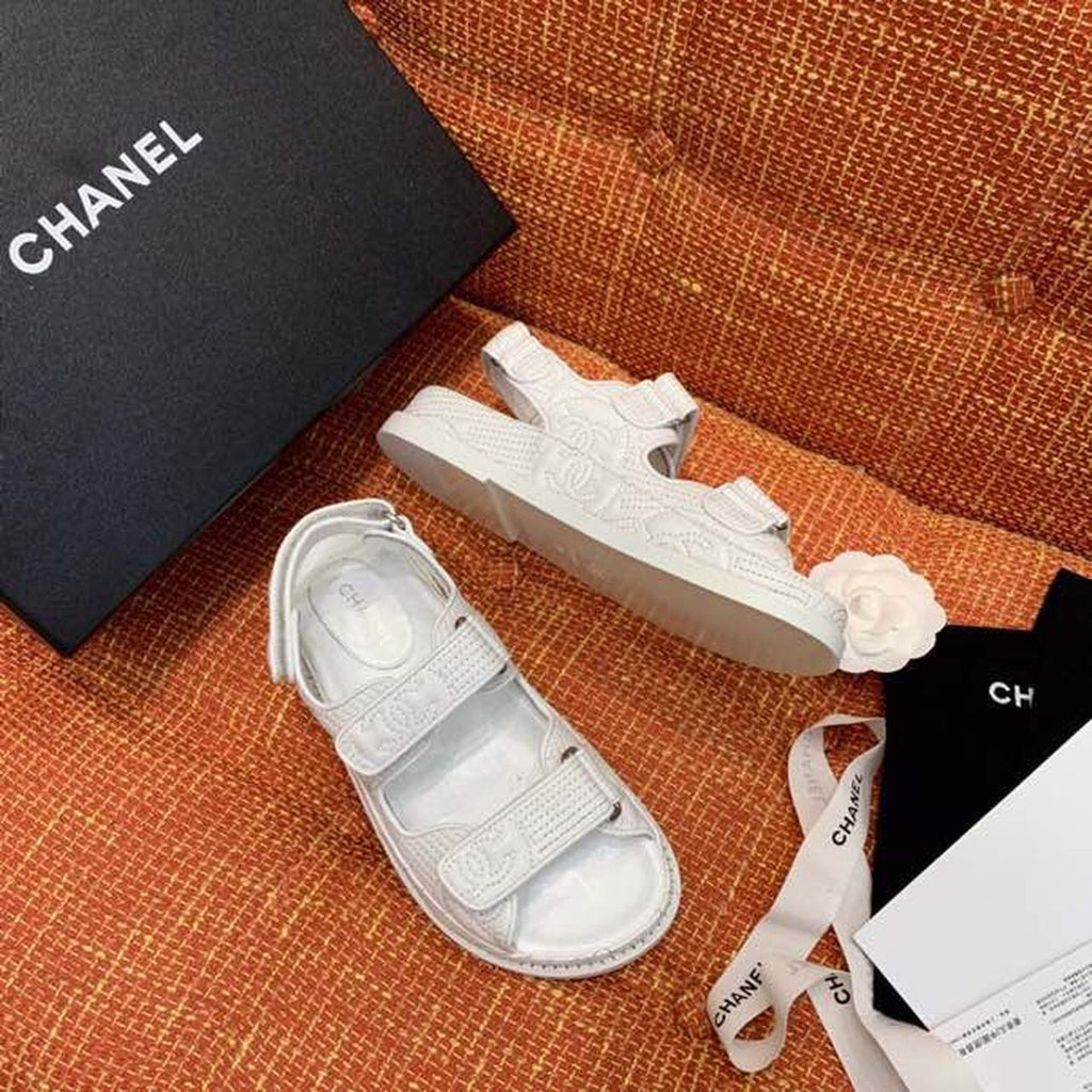 Chanel Velcro Sandals Lambskin Leather Spring/Summer Collection White