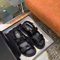 Chanel Velcro Sandals Shiny Lambskin Leather Spring/Summer Collection Black