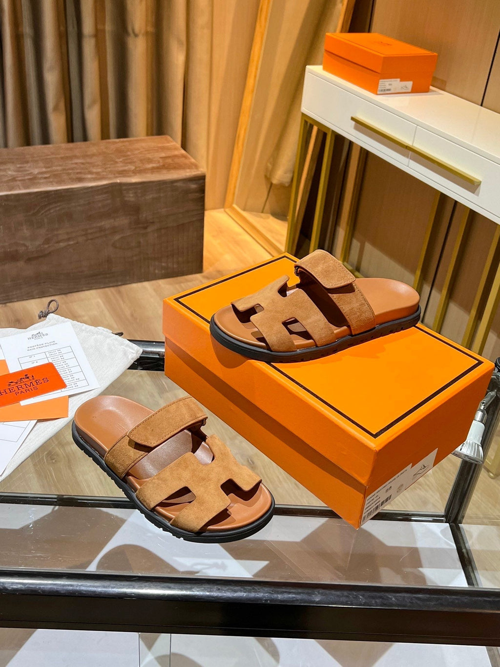 Hermes Oran Sandal Brown
