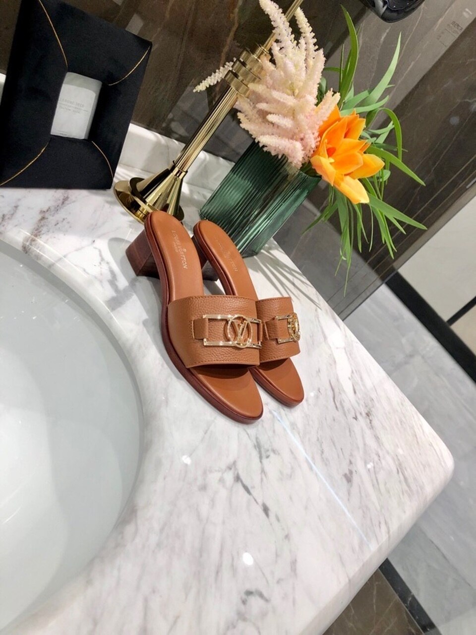 Louis Vuitton Lock It Mules Calfskin Leather Spring/Summer 2020 Collection 1A64MN Tan