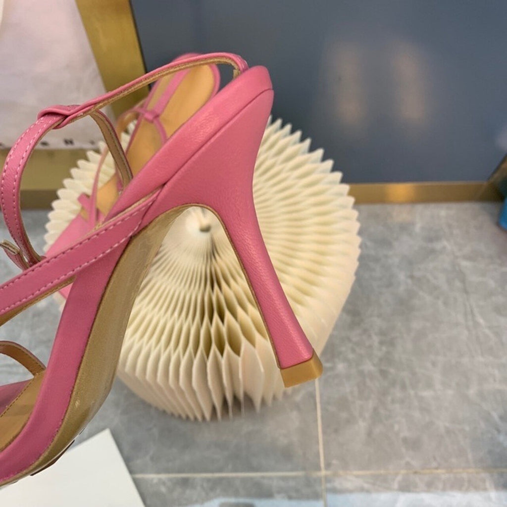 Bottega Veneta Stretch Sandals 9cm Heel Lambskin Leather Spring/Summer 2020 Collection, Pink