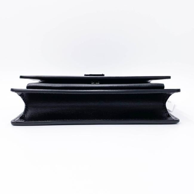 Saint Laurent Monogram Top Handle Sunset Noir Bhw Black Leather Shoulder Bag