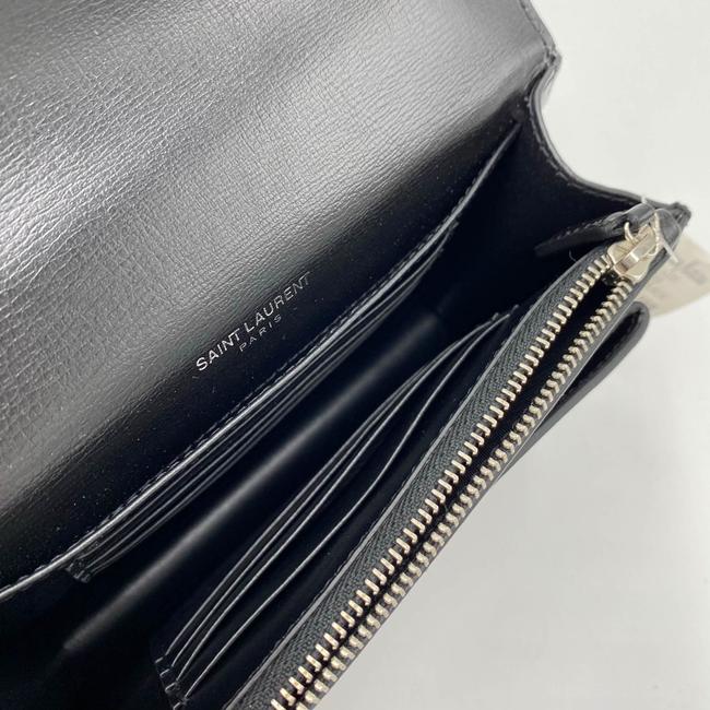 Saint Laurent Monogram Sunset Chain Wallet Black Calfskin Leather Shoulder Bag