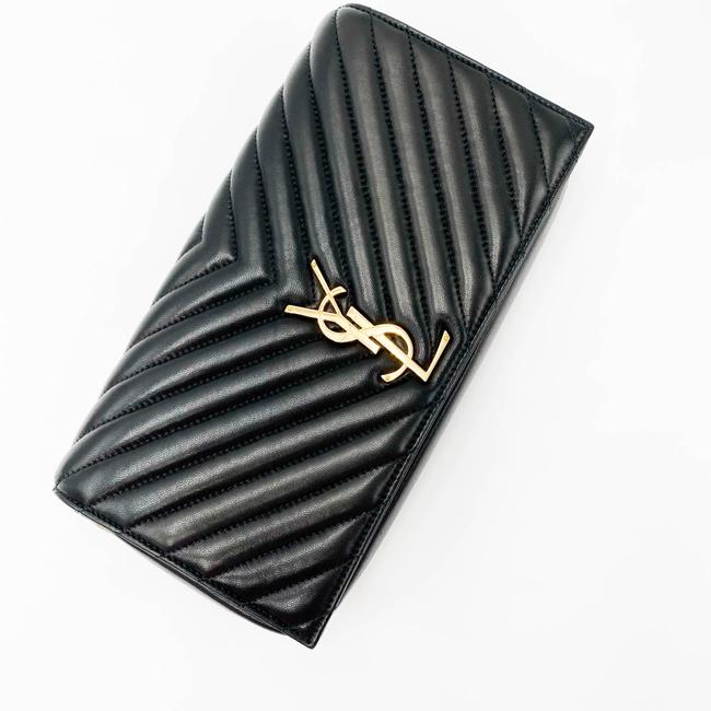 Saint Laurent Monogram Kate Shoulder 99 Quilted Baguette Black Leather Cross Body Bag